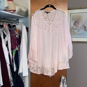 light pink/peach blouse
